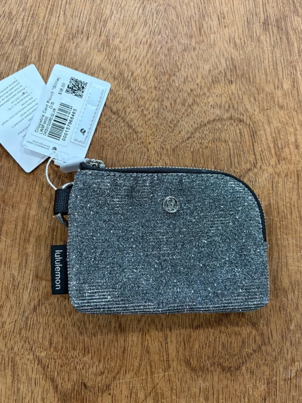 Lululemon Clippable card pouch glitter